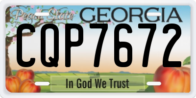 GA license plate CQP7672