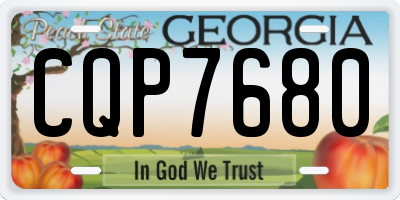 GA license plate CQP7680