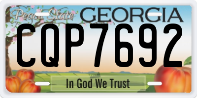 GA license plate CQP7692