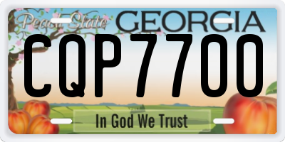 GA license plate CQP7700