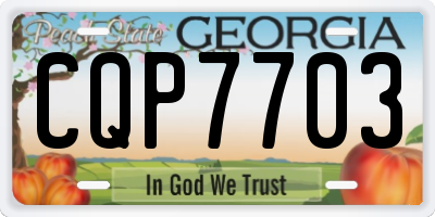 GA license plate CQP7703