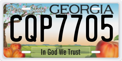 GA license plate CQP7705