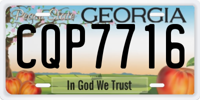 GA license plate CQP7716