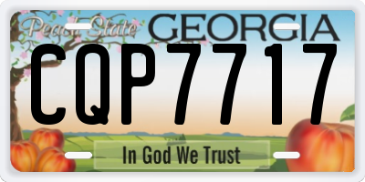 GA license plate CQP7717