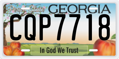 GA license plate CQP7718