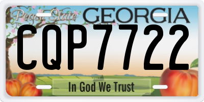 GA license plate CQP7722