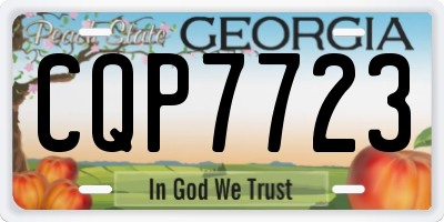 GA license plate CQP7723