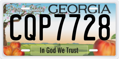 GA license plate CQP7728