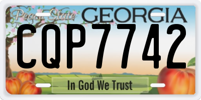 GA license plate CQP7742