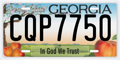 GA license plate CQP7750