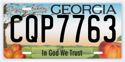 GA license plate CQP7763