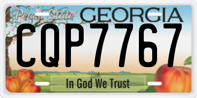 GA license plate CQP7767