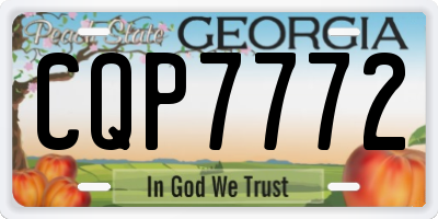 GA license plate CQP7772