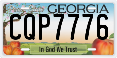 GA license plate CQP7776