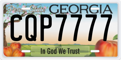 GA license plate CQP7777