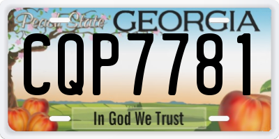 GA license plate CQP7781