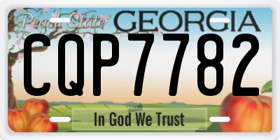 GA license plate CQP7782