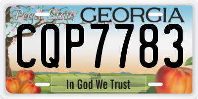 GA license plate CQP7783