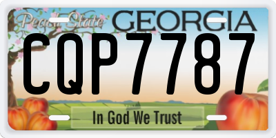 GA license plate CQP7787
