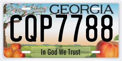 GA license plate CQP7788