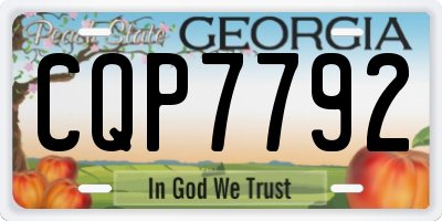 GA license plate CQP7792