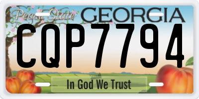 GA license plate CQP7794