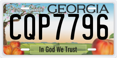 GA license plate CQP7796
