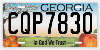 GA license plate CQP7830