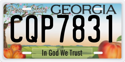 GA license plate CQP7831