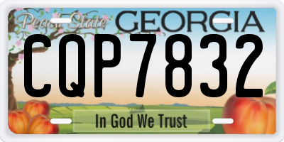GA license plate CQP7832