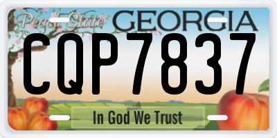 GA license plate CQP7837