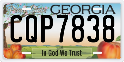GA license plate CQP7838