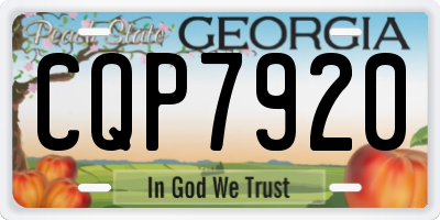 GA license plate CQP7920