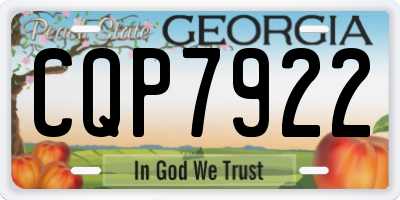 GA license plate CQP7922