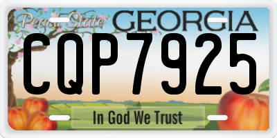 GA license plate CQP7925