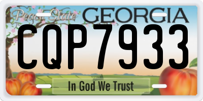 GA license plate CQP7933