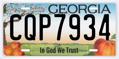 GA license plate CQP7934