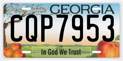 GA license plate CQP7953
