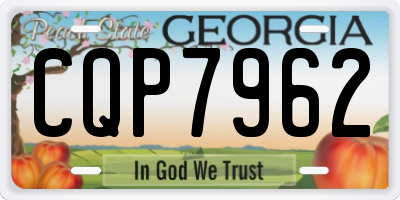 GA license plate CQP7962