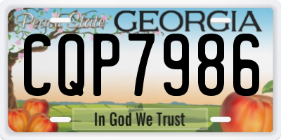 GA license plate CQP7986