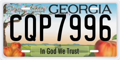 GA license plate CQP7996