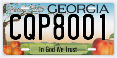 GA license plate CQP8001