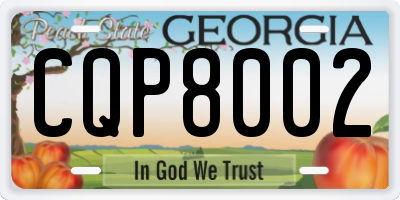 GA license plate CQP8002