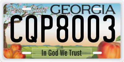 GA license plate CQP8003