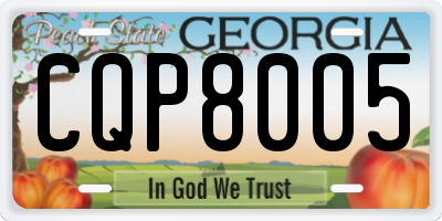 GA license plate CQP8005