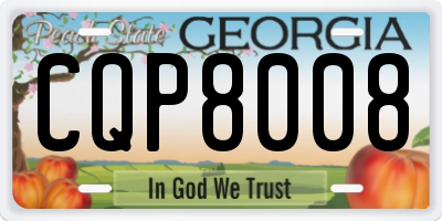 GA license plate CQP8008
