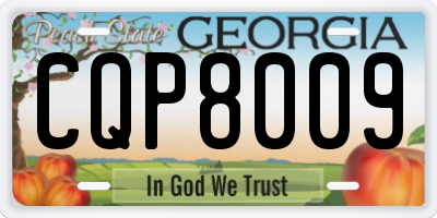 GA license plate CQP8009
