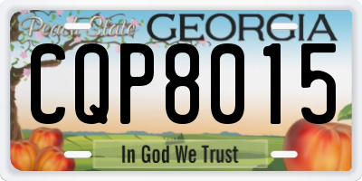 GA license plate CQP8015