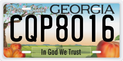 GA license plate CQP8016