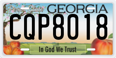 GA license plate CQP8018